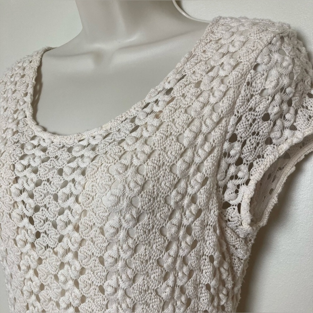 Free People Cream Crochet Mini Dress – Size S - Picture 5 of 8